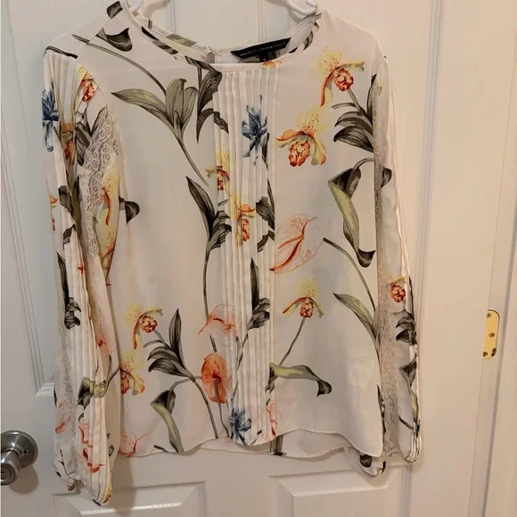 White House Black Market Floral Print Blouse - Picture 1 of 4